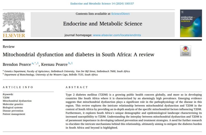January 2024: Paper of the Month by Brendon Pearce & Keenau Pearce, 2024 – Mitochondrial dysfunction and diabetes in South Africa: A review.