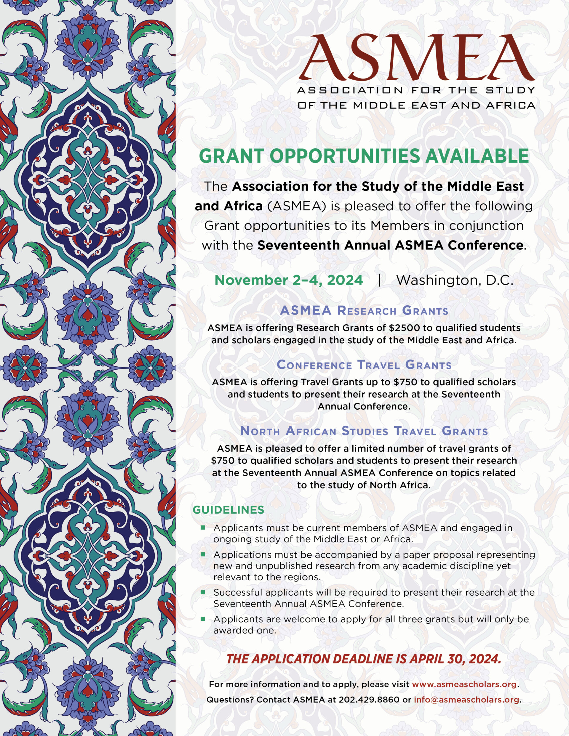 ASMEA Research Grants 2024 Exploring Diversity in the Middle East and