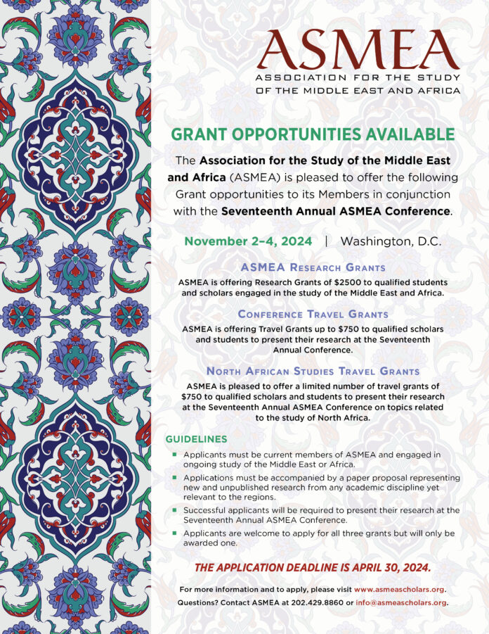 ASMEA Research Grants 2024: Exploring Diversity in the Middle East and Africa