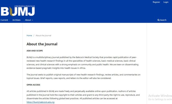Elevating African Scholarship: Babcock University Medical Journal (BUMJ) in the African Research (AR) Index
