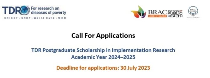 TDR Postgraduate Scholarship in Implementation Research: Apply Now for MPH Programme 2024-2025 at BRAC University