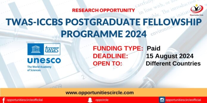 TWAS-ICCBS Postdoctoral Fellowship 2024: Opportunities for Developing Country Scientists in Organic Chemistry, Biochemistry, Biotechnology, and More