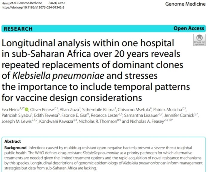 August 2024: Paper of the Month by Heinz, et al.., 2024-Longitudinal Study Reveals Alarming Rise in Klebsiella Pneumoniae Infections and Antimicrobial Resistance in Sub-Saharan Africa: Key Insights for Vaccine Development and Hospital Infection Control