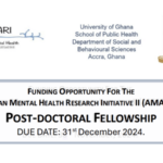 AMARI-II Post-Doctoral Fellowship 2024/2025: Advance Mental Health Research in Africa