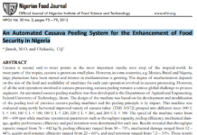 February 2025: Paper of the month by Jimoh, M. O., & Olukunle, O. J. 2012 – Enhancing Food Security in Nigeria: The Impact of an Automated Cassava Peeling Machine on Efficiency and Productivity February 2025: Paper of the month by Jimoh, M. O., & Olukunle, O. J. 2012 - Enhancing Food Security in Nigeria: The Impact of an Automated Cassava Peeling Machine on Efficiency and Productivity