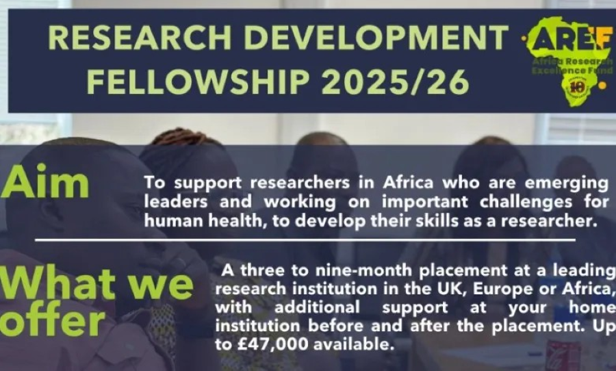 Call for Applications: Africa Research Excellence Fund (AREF) Research Development Fellowship Programme 2025/26