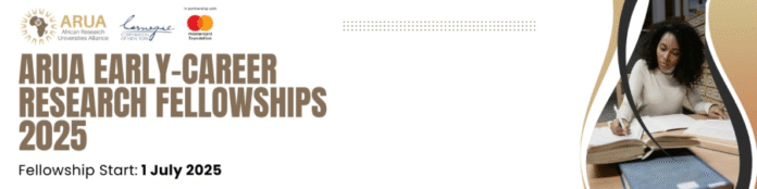 Call for Applications: ARUA Early-Career Research Fellowship Program 2025