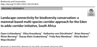 September 2025: Paper of the Month by Lichtenberg et al -Enhancing Biodiversity in South Africa: Multi-Species Ecological Corridors Connecting Mega-Reserves for Conservation and Climate Resilience Enhancing Biodiversity in South Africa: Multi-Species Ecological Corridors Connecting Mega-Reserves for Conservation and Climate Resilience