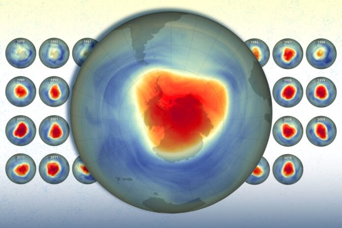 Effect of Radiation and Chemical Reactions on Ozone Layer Healing: Insights from Mathematical Modeling and Climate Policy