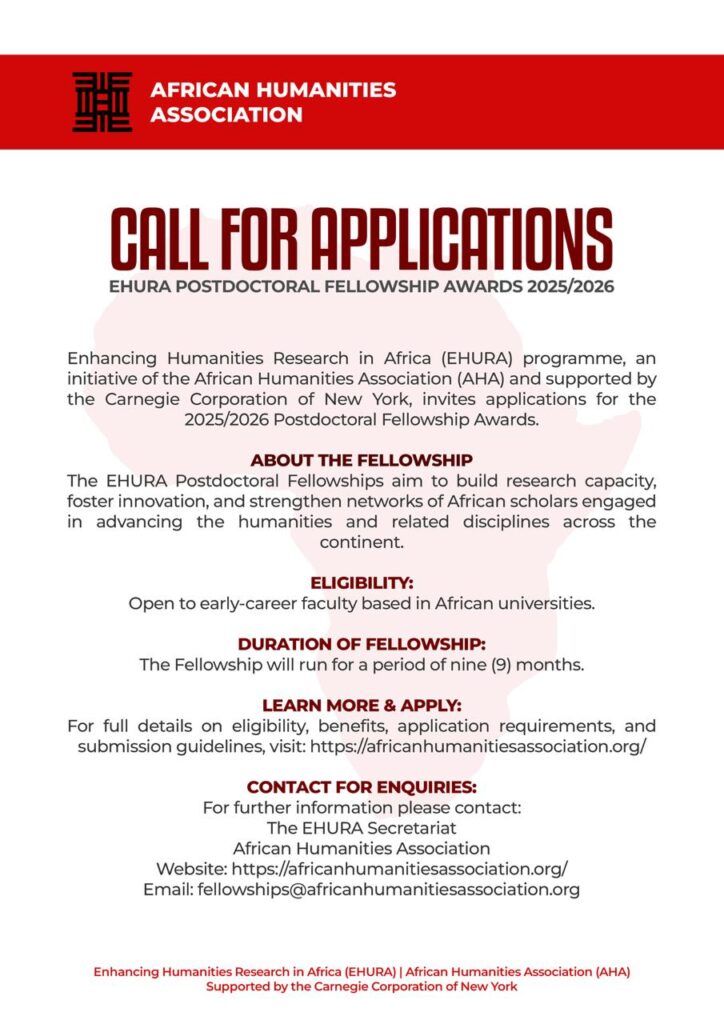 Call for Applications: EHURA Postdoctoral Fellowship Awards 2025/2026